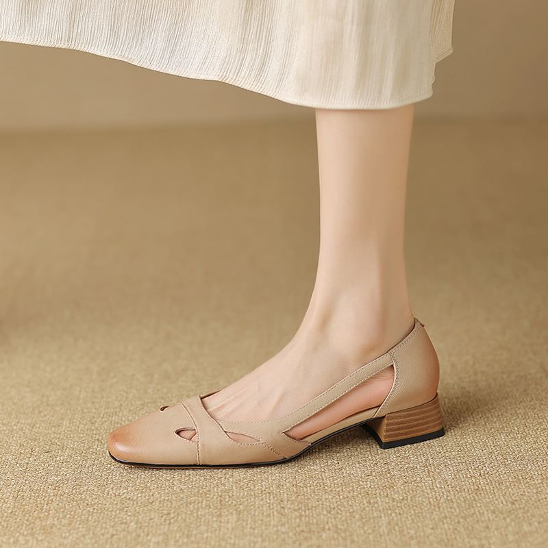 Karlao - Lage hak sandalen van imitatieleer met holle hak