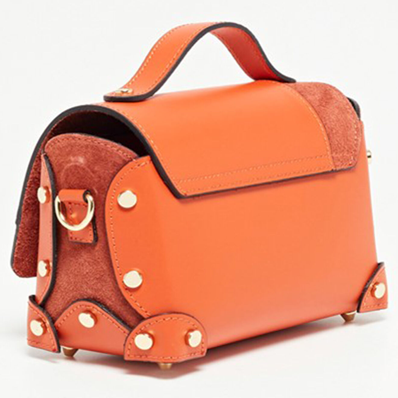 Christian Laurier Sac à main en Velours de Cuir & Cuir Nan orange foncé - 24x16x10 cm