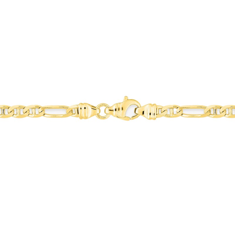 Bracelet Mixte 18 cm - Gourmette Marine - Or 18 Carats - Largeur 4 mm
