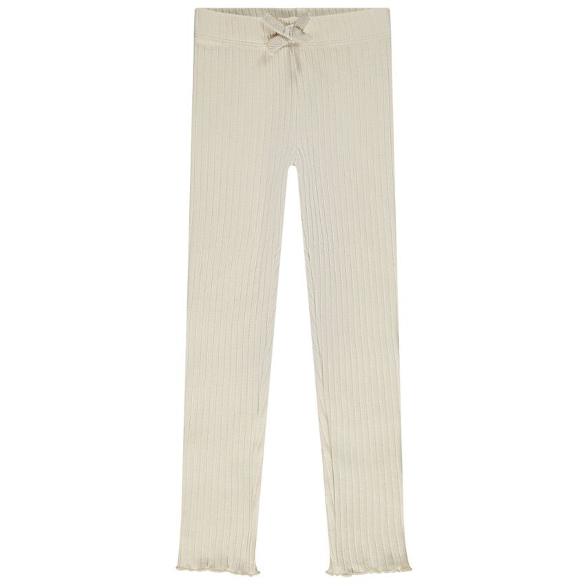 Legging côtelé à nœud pour fille - Ecru
