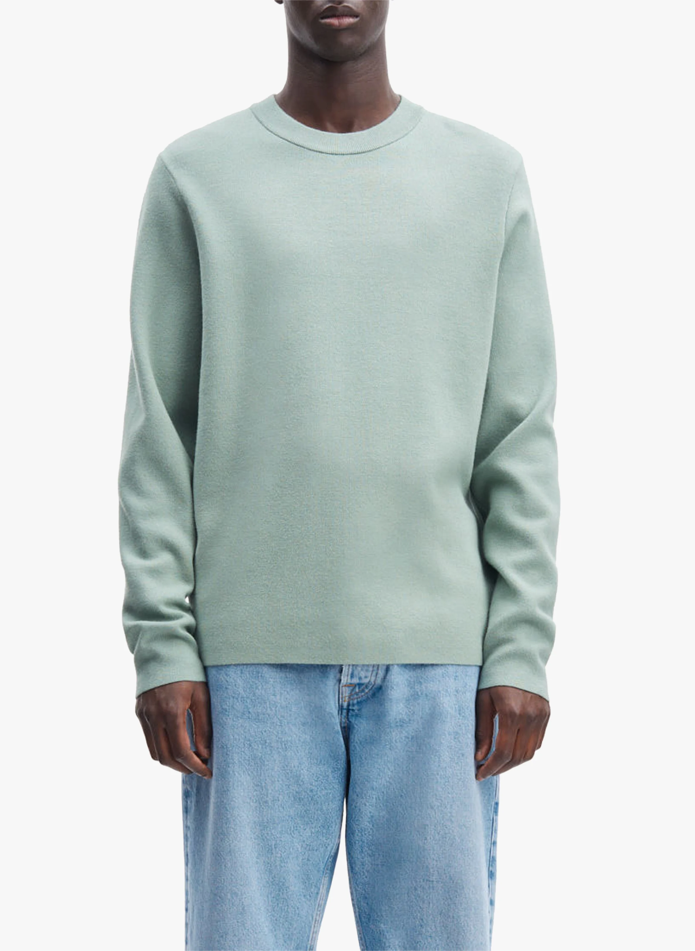Pull col rond maille technique | Vert