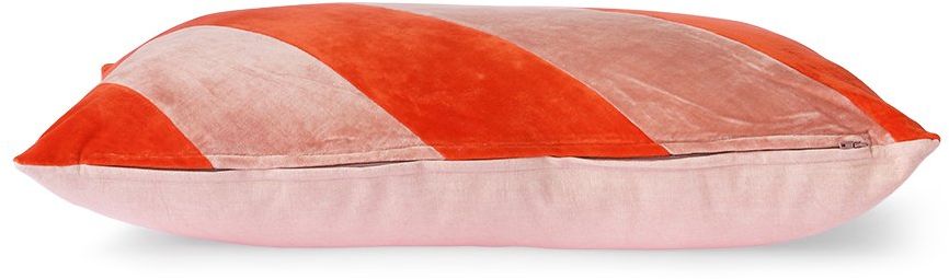 HKLIVING   Striped Velvet Koraal Sierkussen