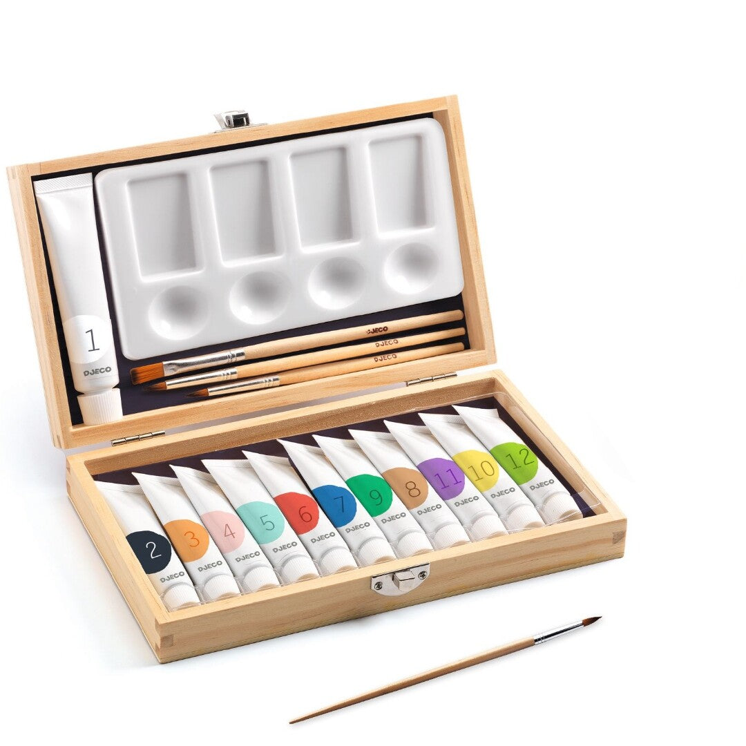 Djeco schilderset waterverf gouache - 12 kleuren