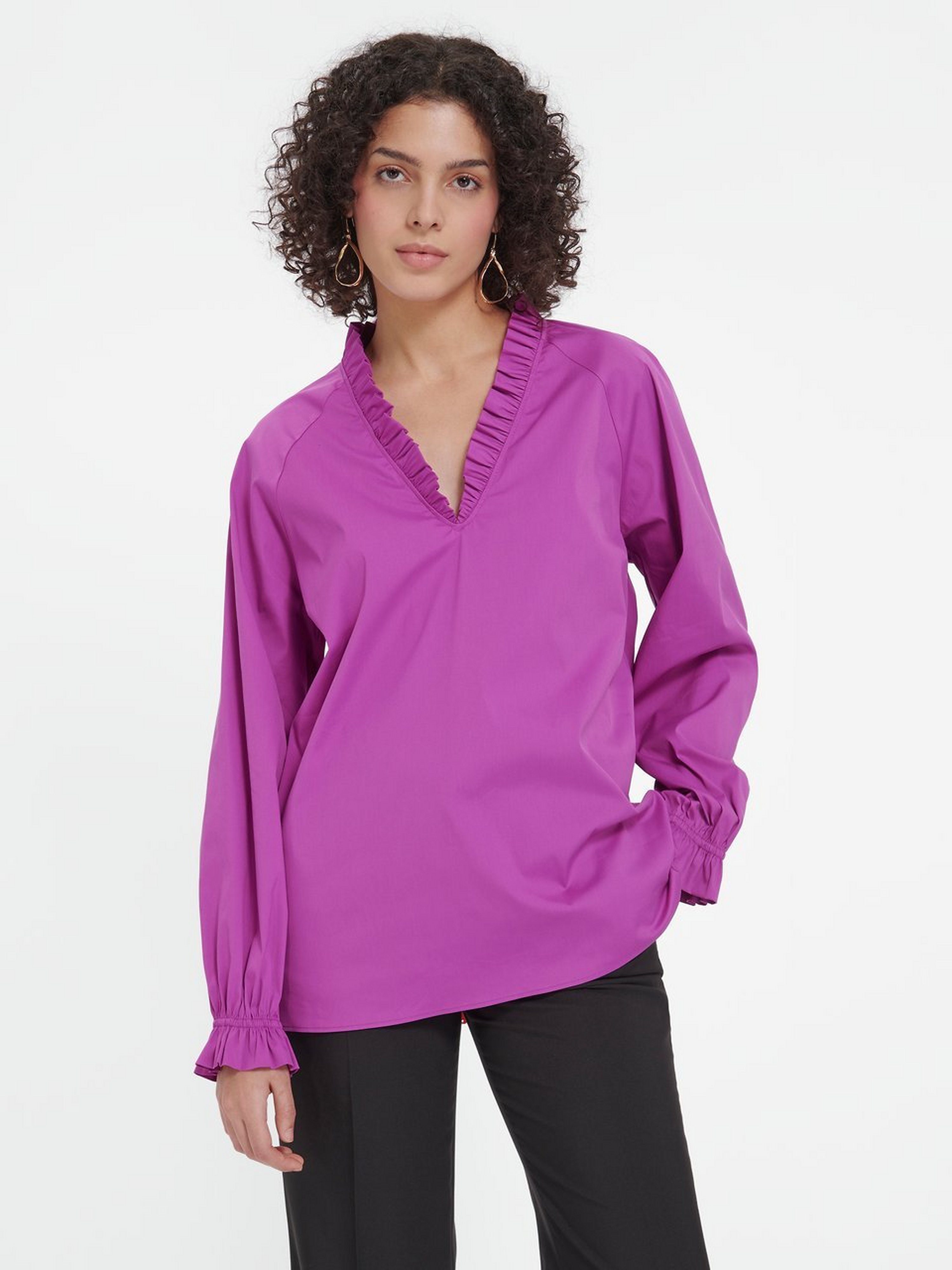 Bluse mit V-Ausschnitt