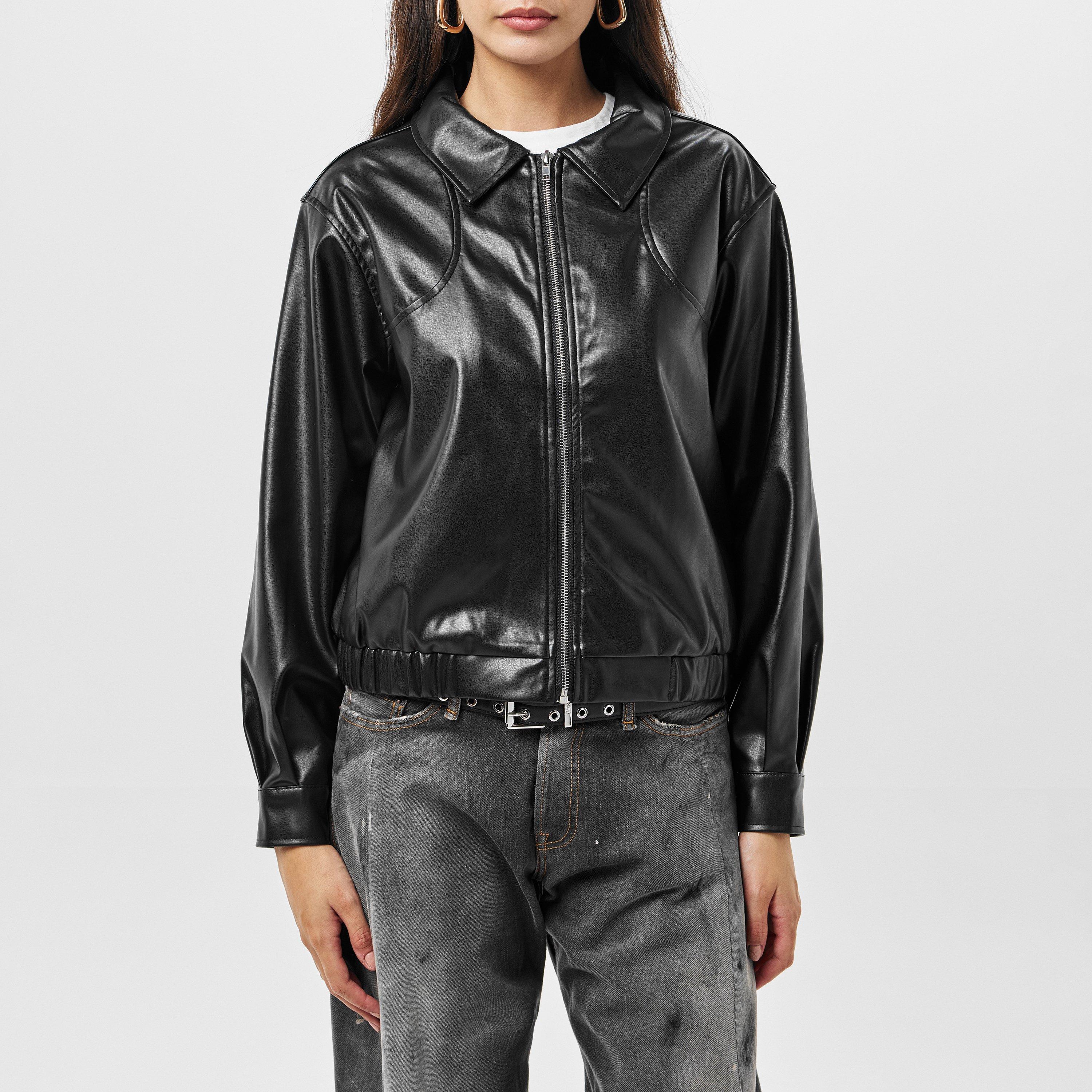 Missy Empire ME Faux Leather Bomber Jacket Womens