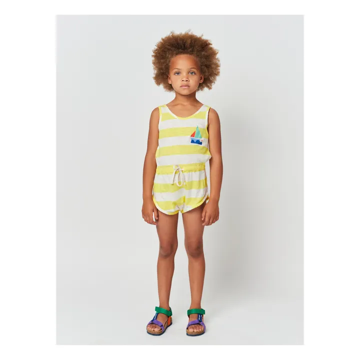 Bobo Choses Combishort Coton Bio Rayée | Jaune