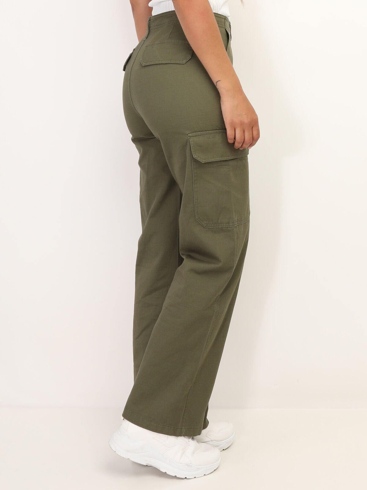 Pantalon cargo style utilitaire- Kaki