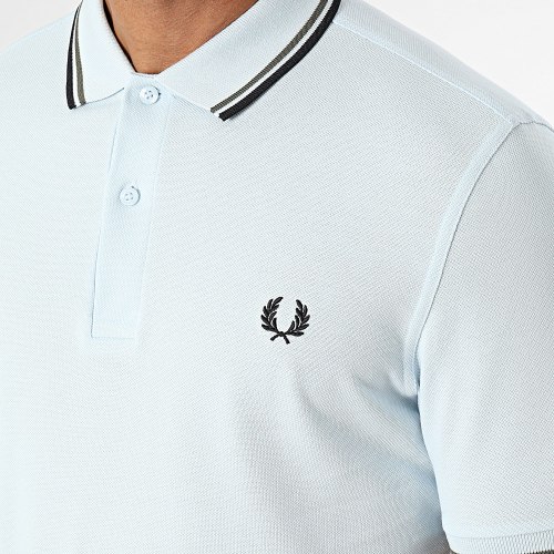 Polo Manches Courtes Twin Tipped M3600 Bleu Clair