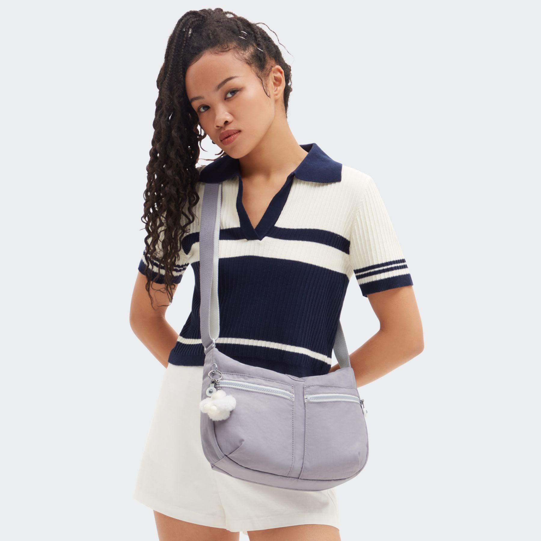 IZELLAH Sac Épaule à Bandoulière Taille Moyenne  - Tender Grey