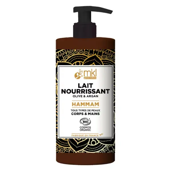 Loção Corporal e para Mãos Nutritiva Hammam com Oliva e Argan Orgânica MKL Green Nature, 400ml
