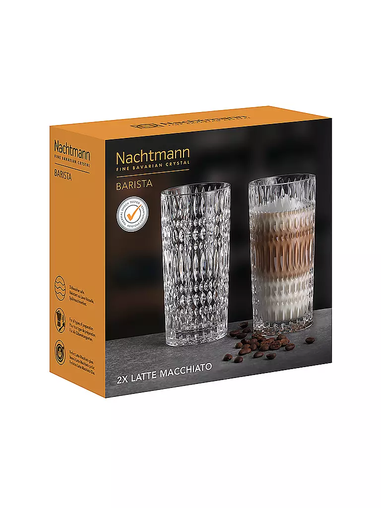 NACHTMANN Latte Macchiato Glas 2er Set ETHNO Barista 434ml transparent