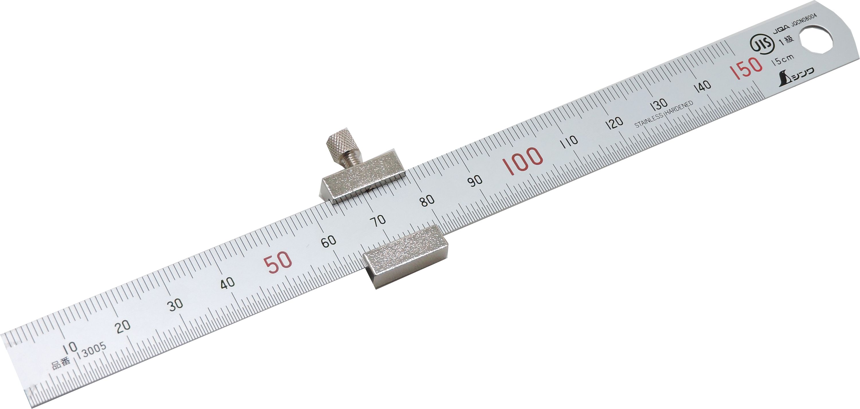 FAMEX 12664 Shinwa Edelstahllineal 15 cm – mit Anschlag 76751