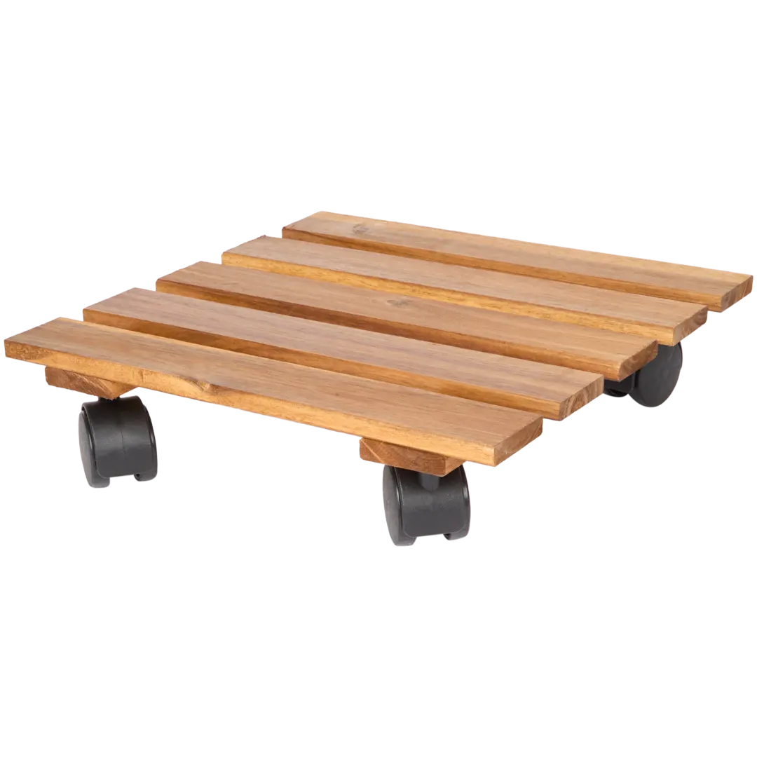 Houten plantentrolley 29 x 29 x 7 cm