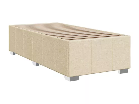 Sommier à lattes de lit et matelas Crème 90x190 cm Tissu