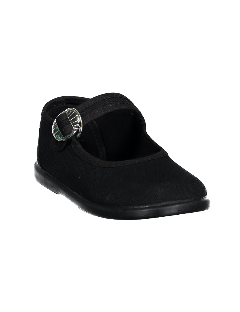 Black Canvas Ballerinas
