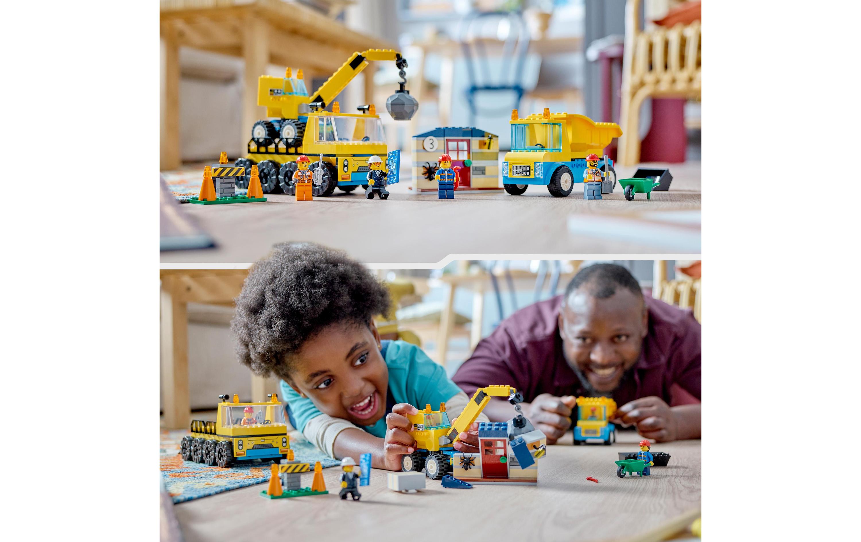 City Baufahrzeuge und Kran mit Abrissbirne 60391Bau- und Spielset