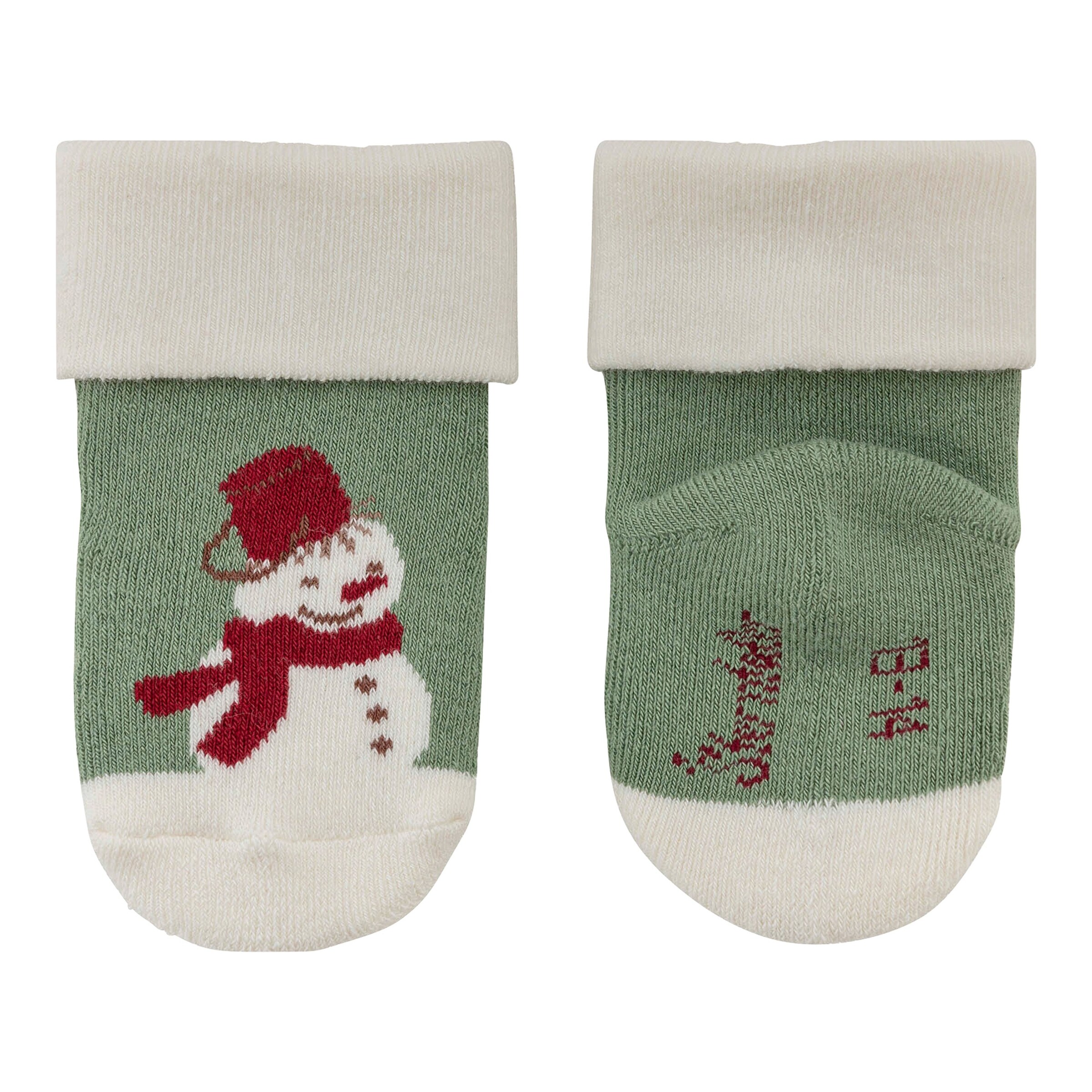 Sterntaler 3er-Pack Socken Weihnachten grün/beige/natur