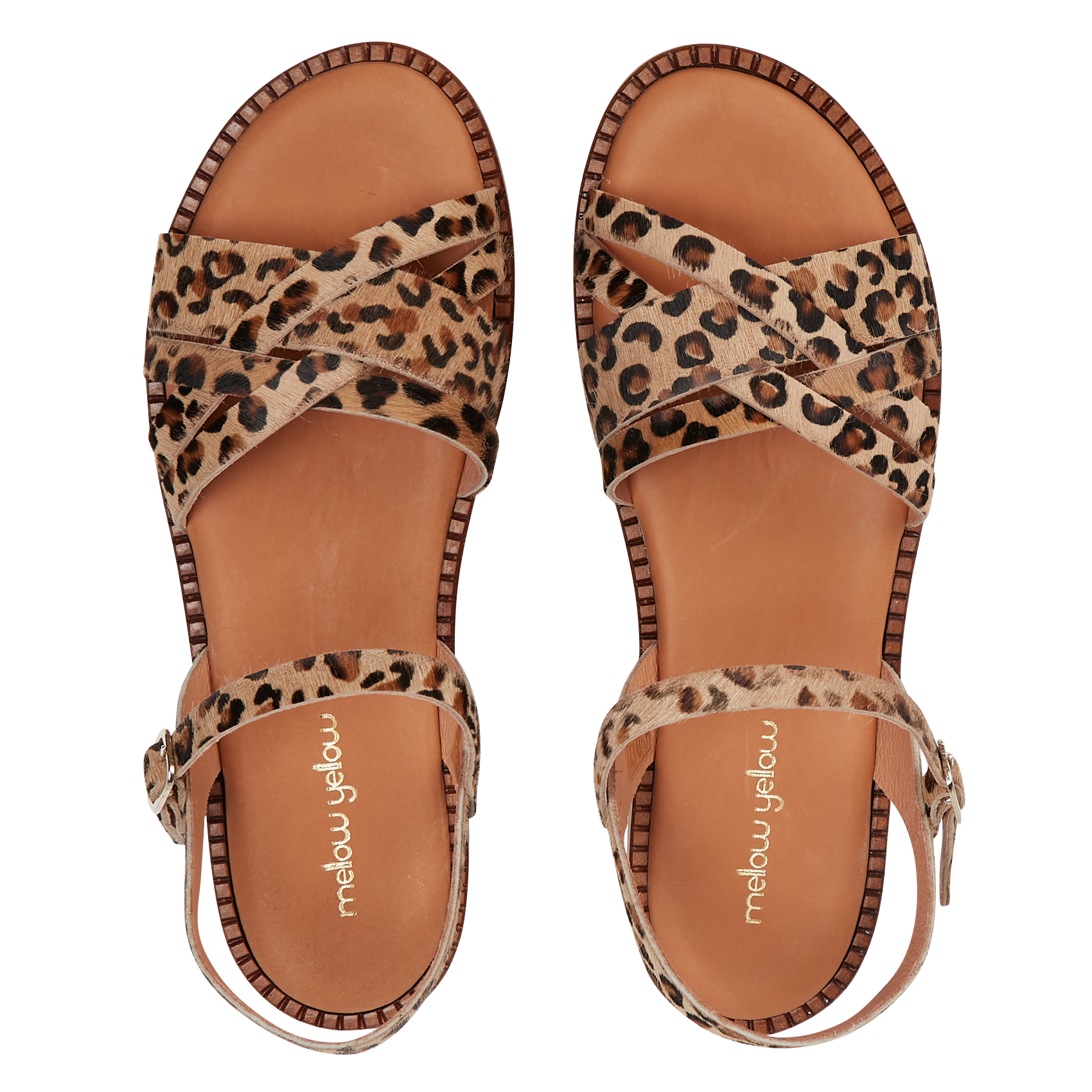 IDYLLE - Sandales plates en cuir imprimé | Multicolore