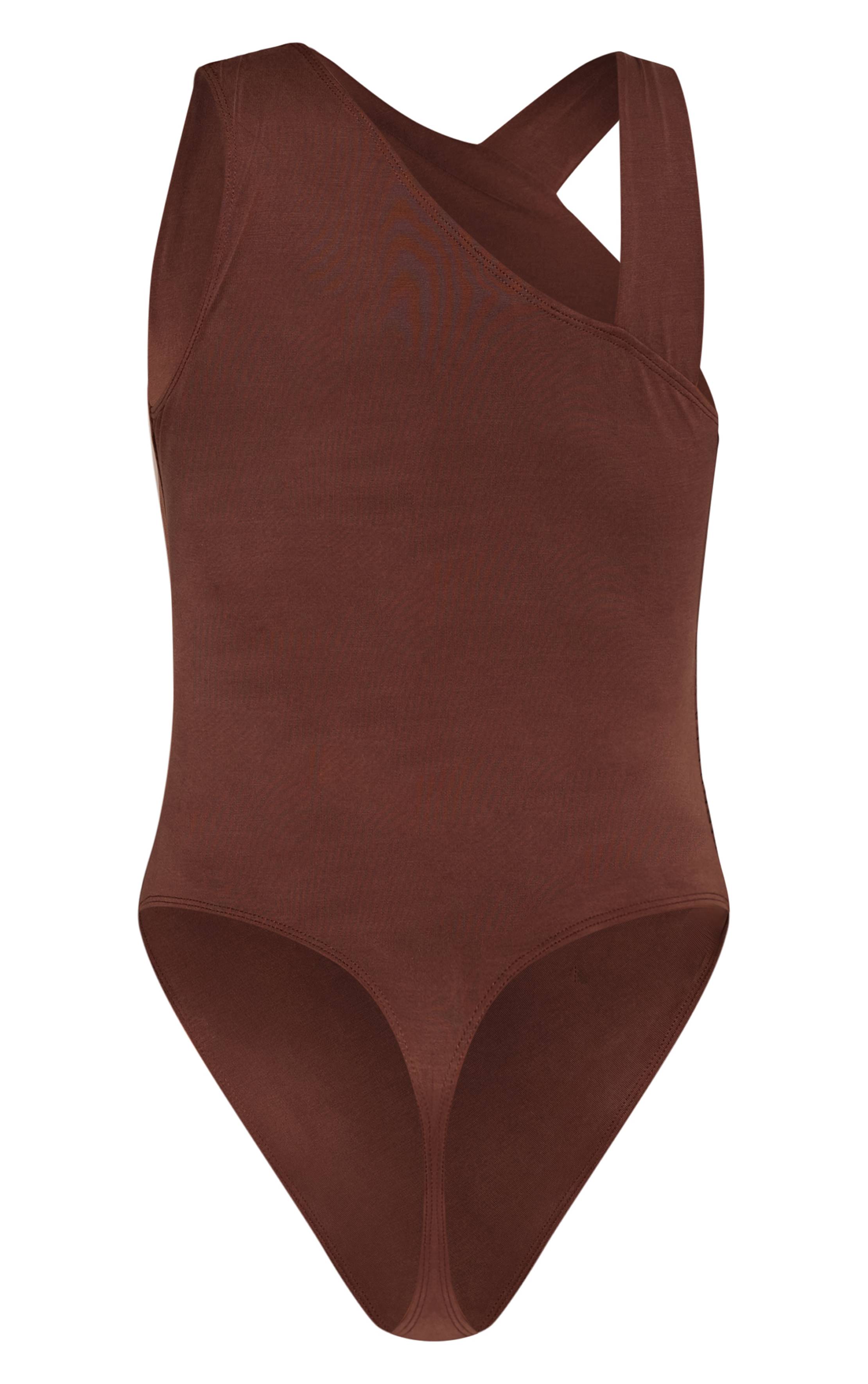 Chocolat Body En Modal Chocolat À Bretelle Asymétrique Et Fronces