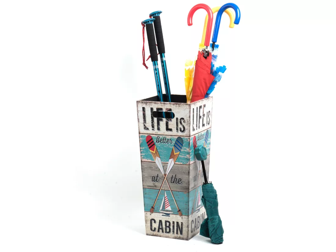 Porte Parapluie Parapluies Urban Canvas Mdf Gris 50x21x21