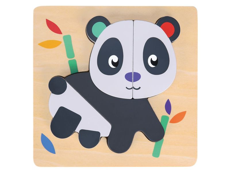 Spielba Holzspielwaren Puzzle-Set mit Panda, Elefant, Giraf Holzpuzzle