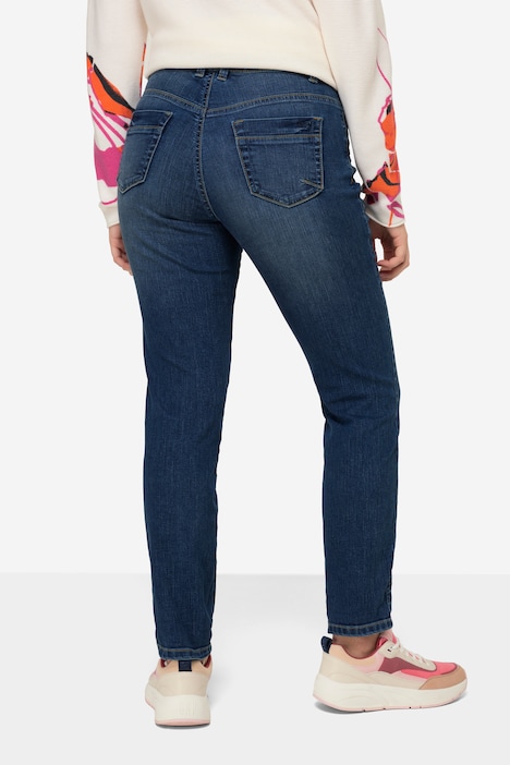 Jeans, Straight Fit, 5-Pocket, Wascheffekte, mit recyceltem Polyester gefertigt