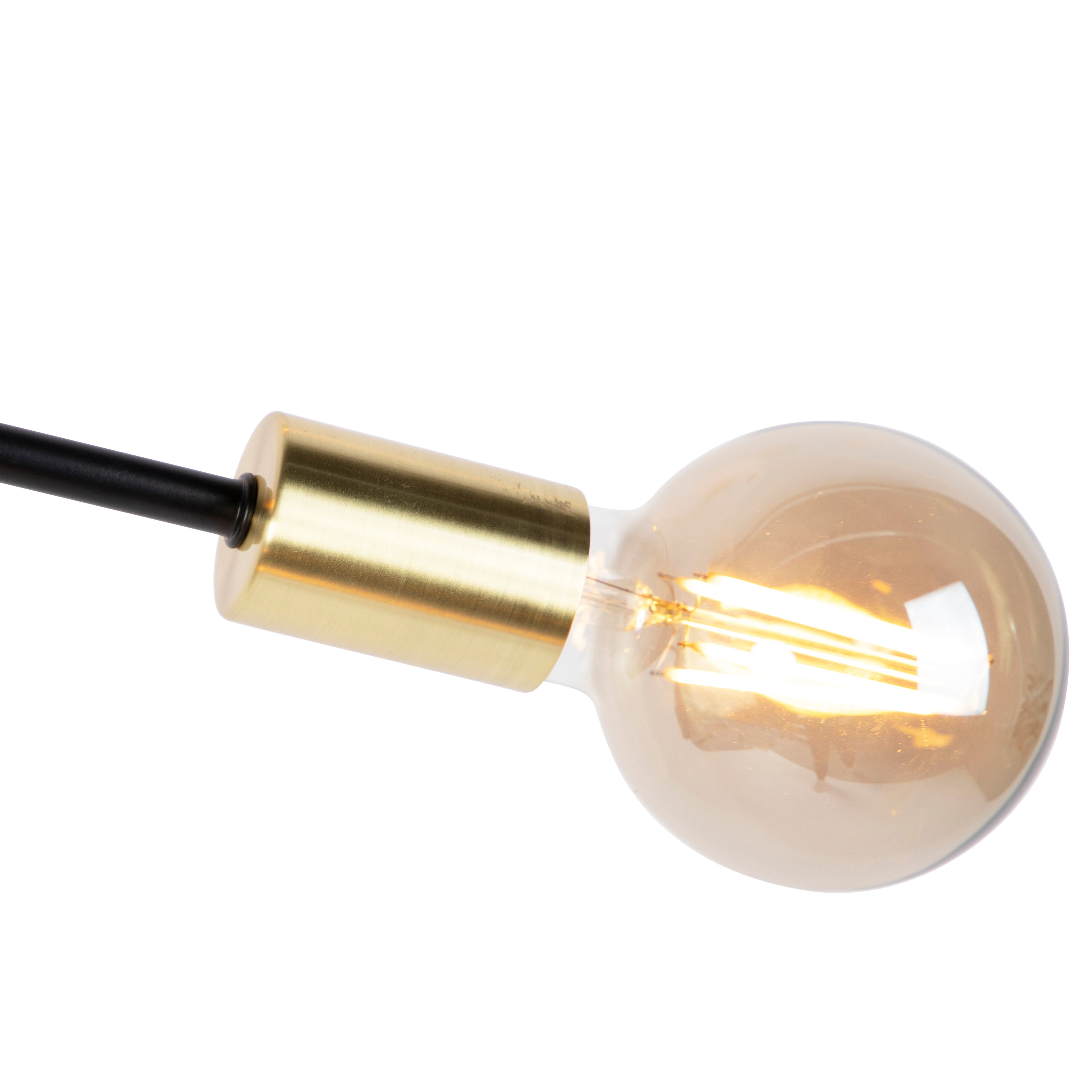 Industriële hanglamp zwart en goud 78 cm 6-lichts - Sydney