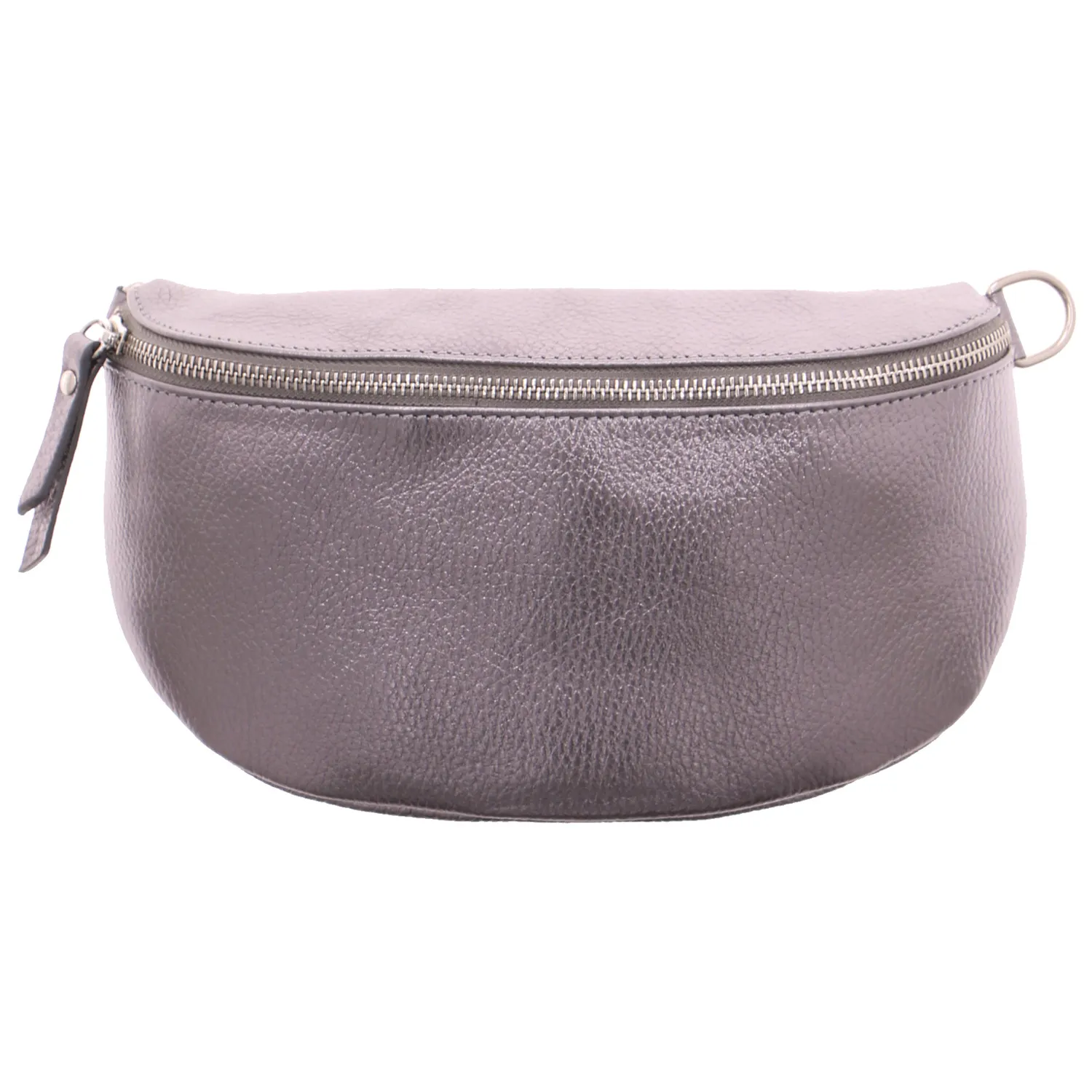 Gürteltasche / Bodybag Altsilber Leder