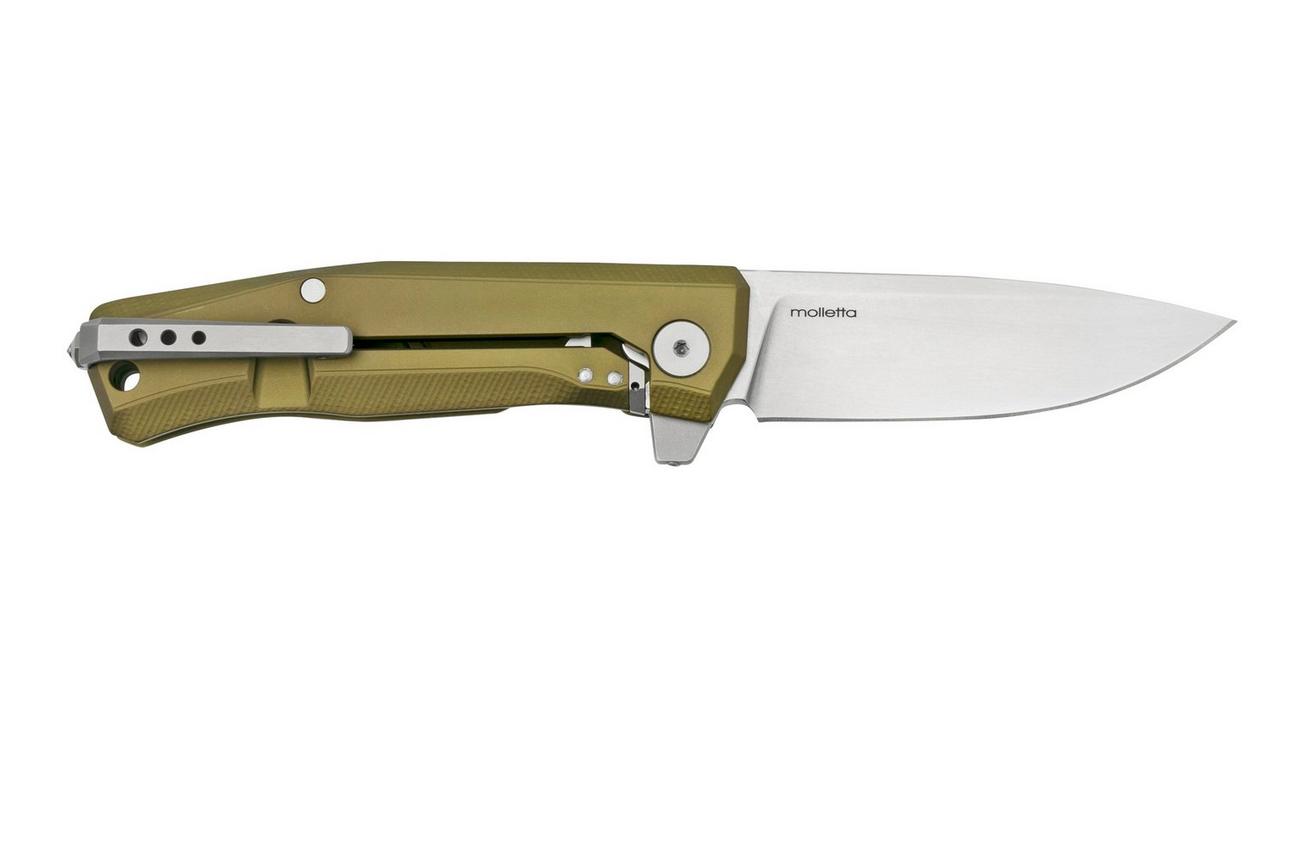 LionSteel Myto MT01A GS Green Aluminium, Satin zakmes, Molletta design
