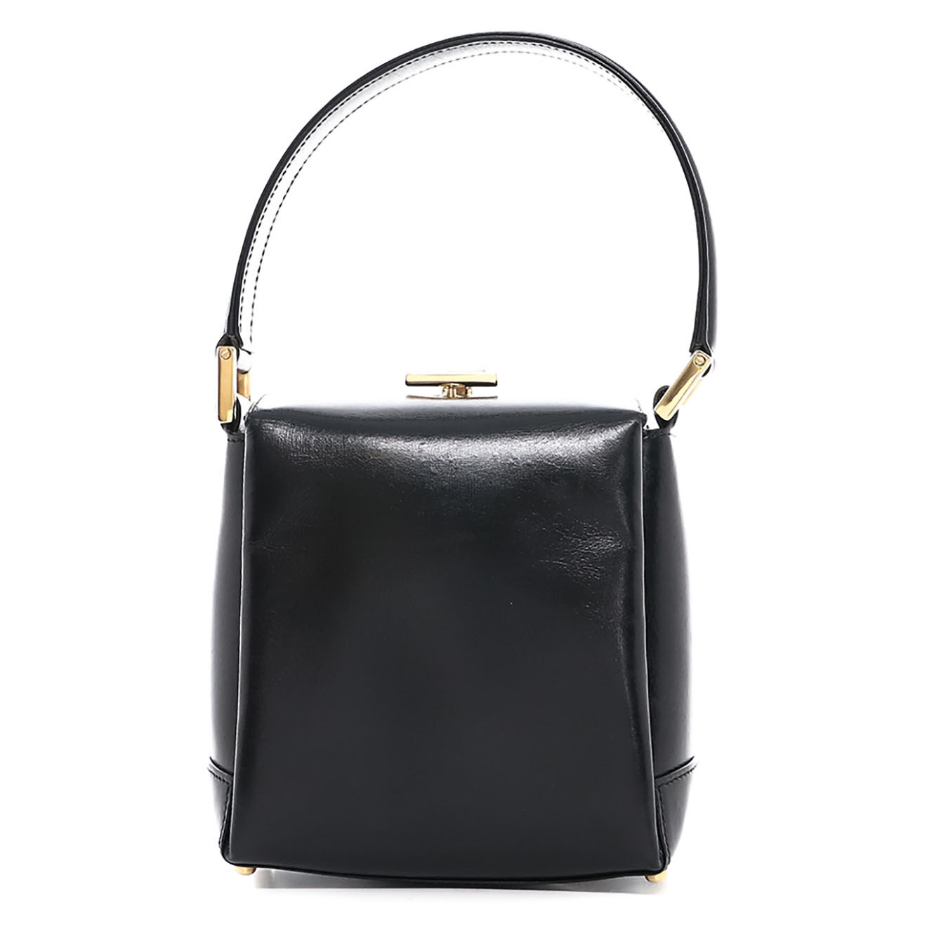 Gucci Sac à main Vintage en Cuir d'Agneau lisse noir - Bon état - L.14 cm