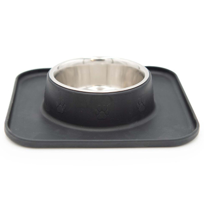 Freezack Hundenapf mit Silikonmatte schwarz L