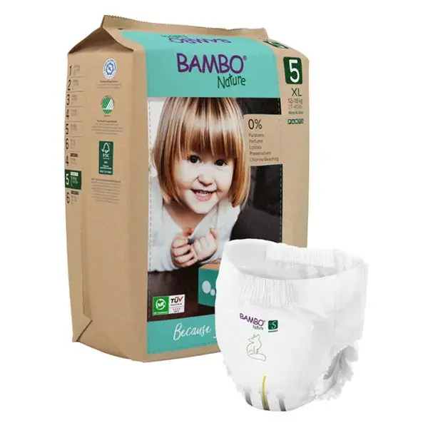 Calça de treino Bambo Nature, tamanho 5 - 11/18 kg - 19 unidades