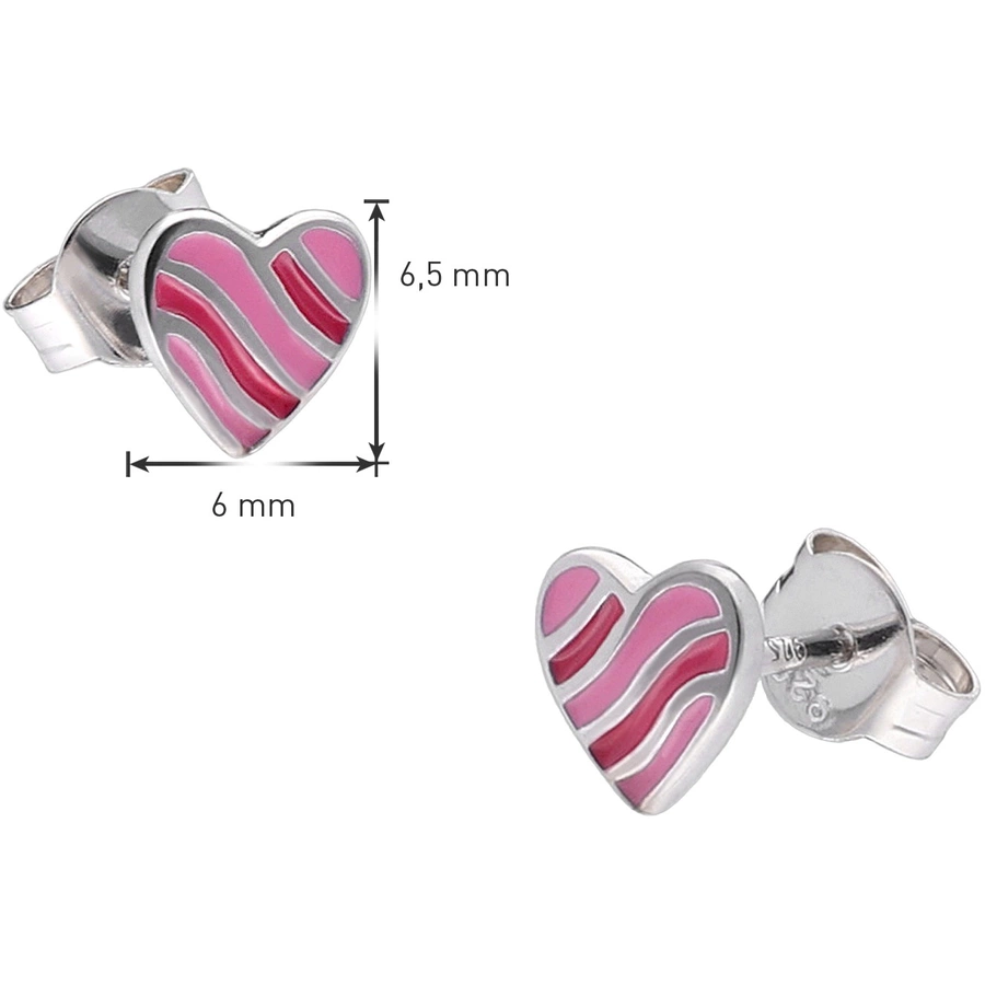 trendor Kinder-Ohrringe Silber 925 Herz Ohrstecker silver