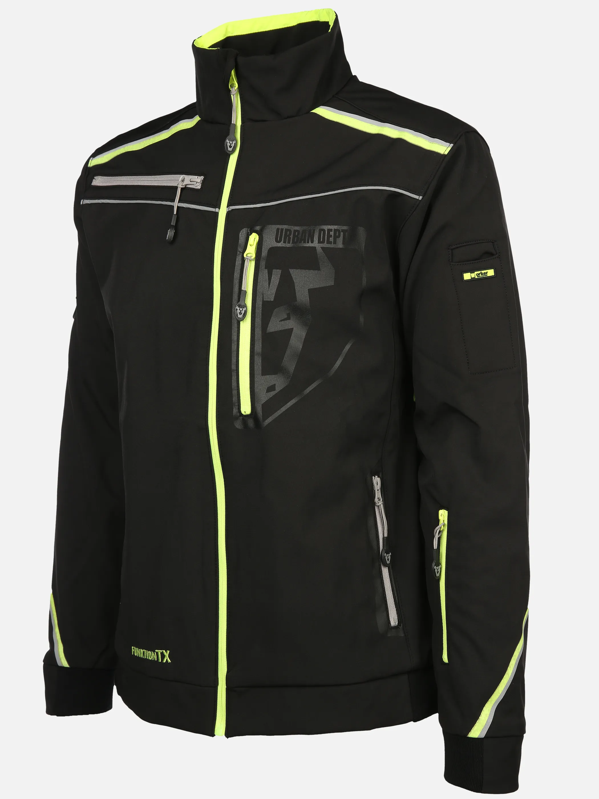 Herren Softshelljacke mit Neondetails