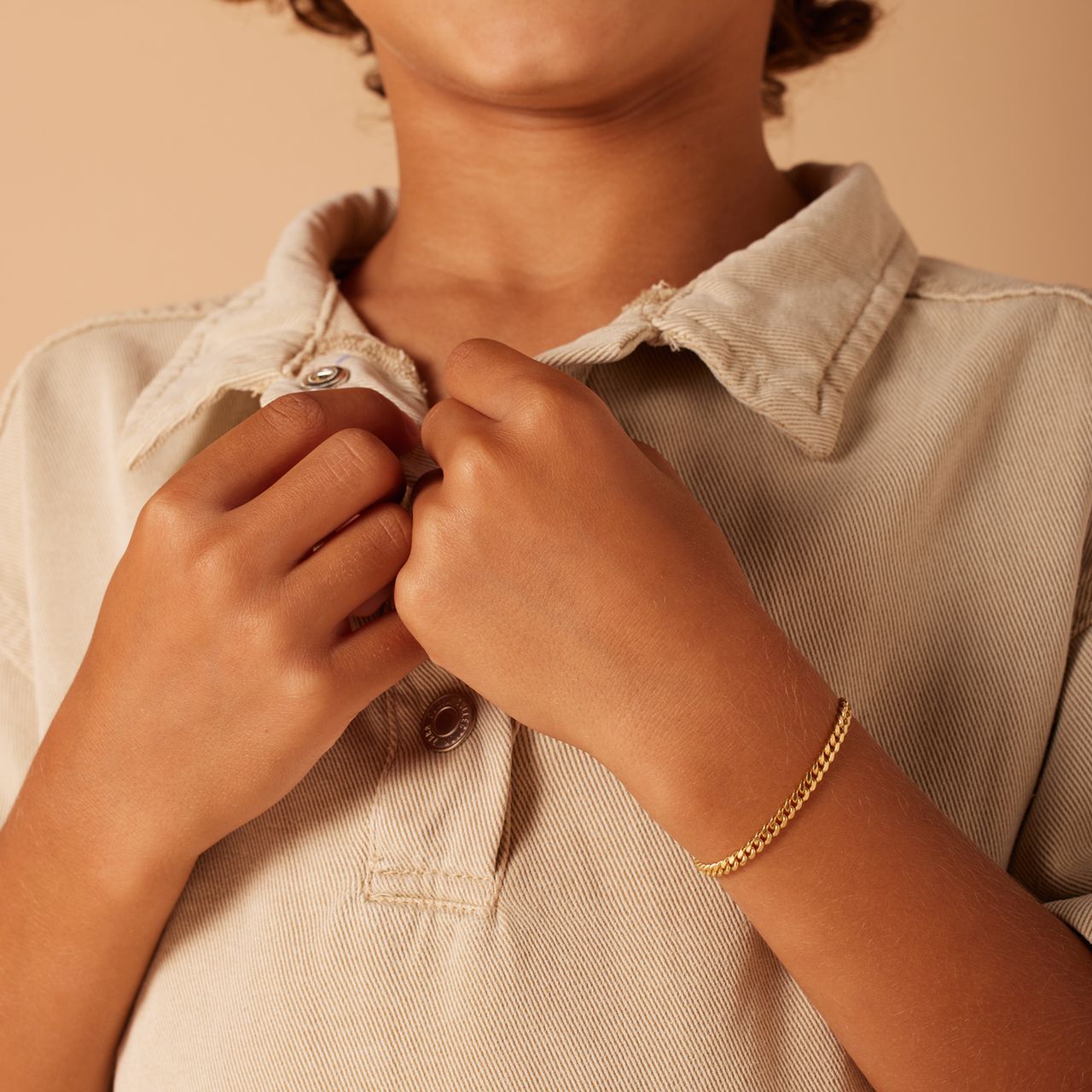 Gerecycled zilveren goldplated armband gourmetschakel