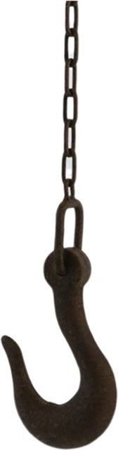 Haak aan ketting middel bruin 9 x 4 x 73 cm