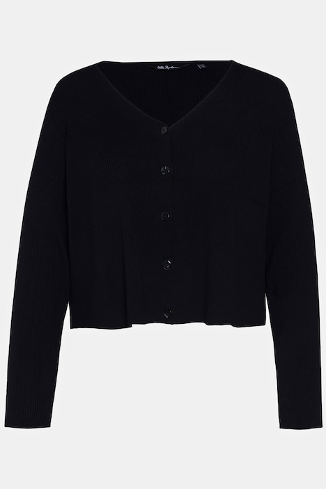 Feinstrick-Jacke, Classic Fit, V-Ausschnitt