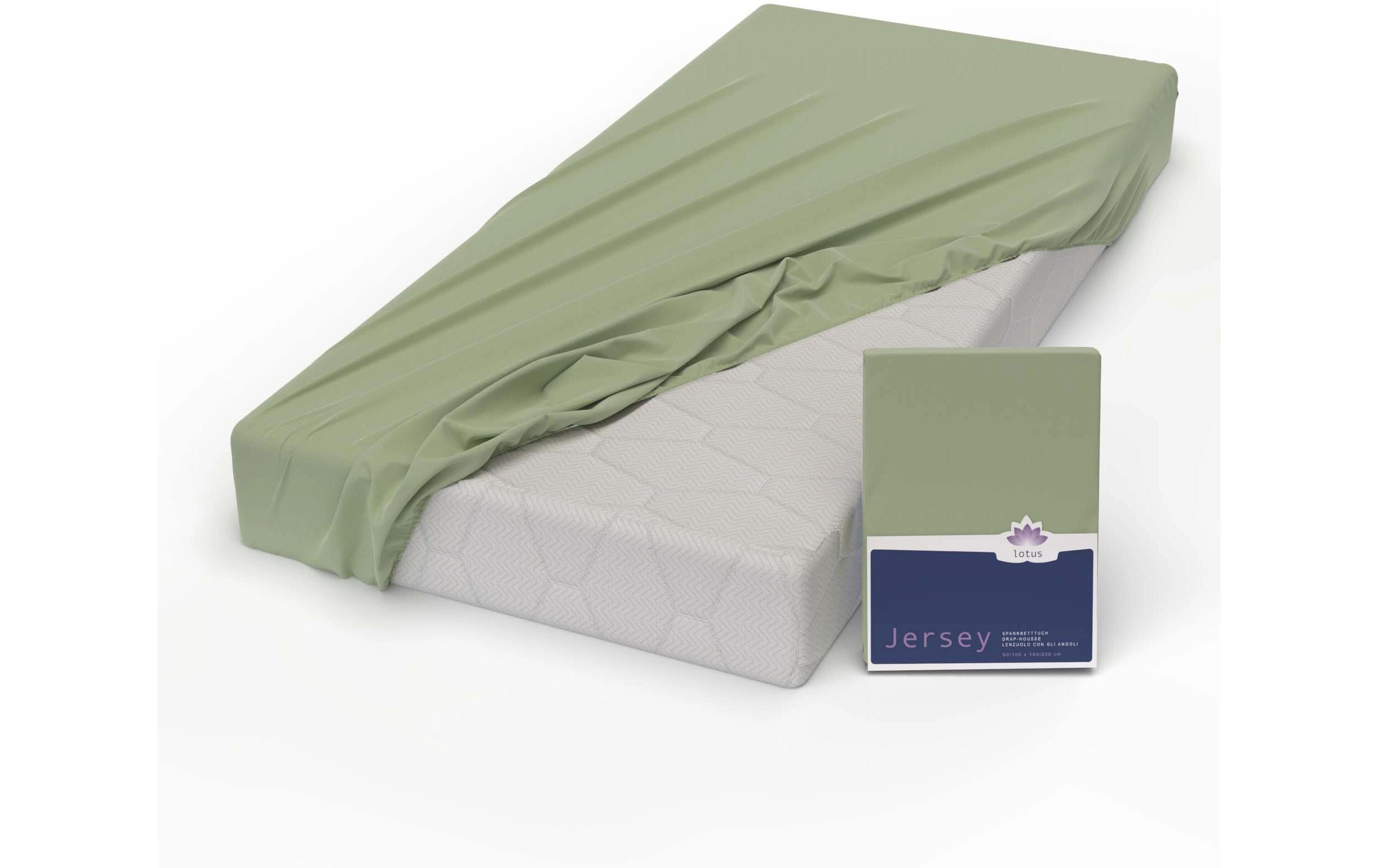 Fixleintuch Jersey Comfort 140-160 x 200 cm, GrünJersey Spannbetttuch aus 100% Baumwolle