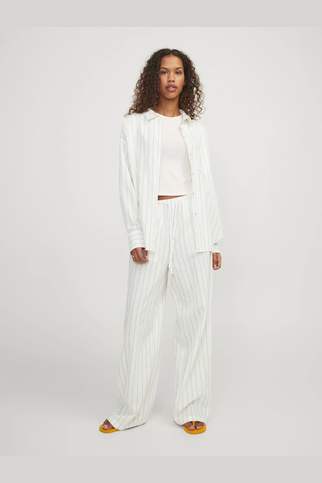 Jjxx Jxjamie Ls Rlx Linen Blend Shirt Sn 4468474 blanc de blanc cornstalk