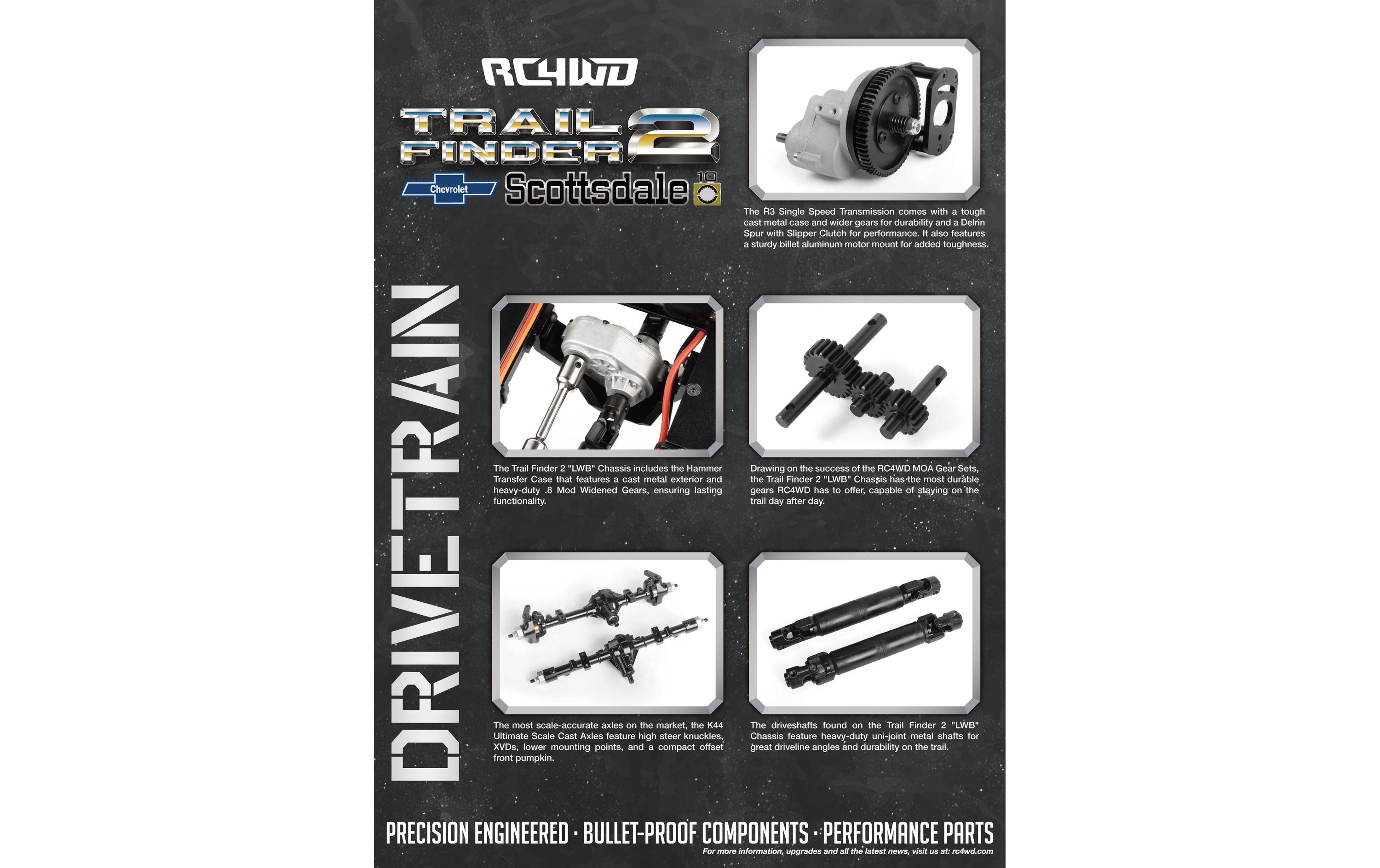 Scale Crawler Trail Finder 2 LWB Chevy K10 Schwarz RTR, 1:10<br>Scale Chevrolet K10 Scottsdale Pick-up Off-Road Modell