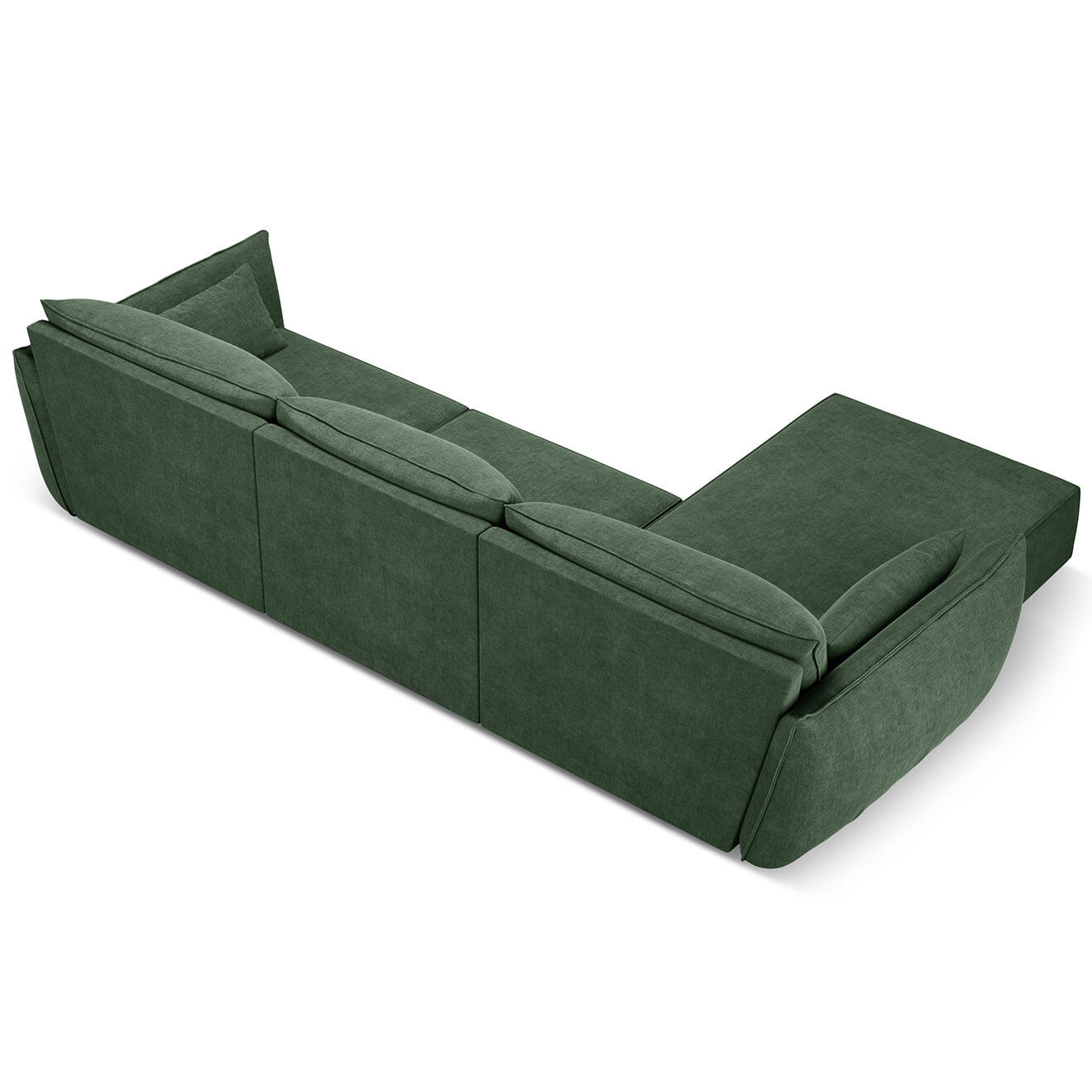 Mazzini Sofas Canapé D'Angle Gauche Vanda 5 Places 2 vert bouteille - 208x166x85 cm