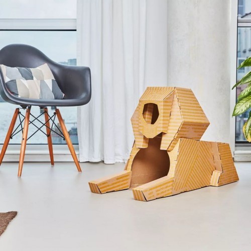 Casa Esfinge Poopy Cat da Landmarks, marrom/amarela