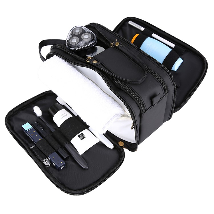 (26x15x17cm) Reise Kulturbeutel Kosmetik Make Up Tasche Necessaire Organizer Bag - Schwarz