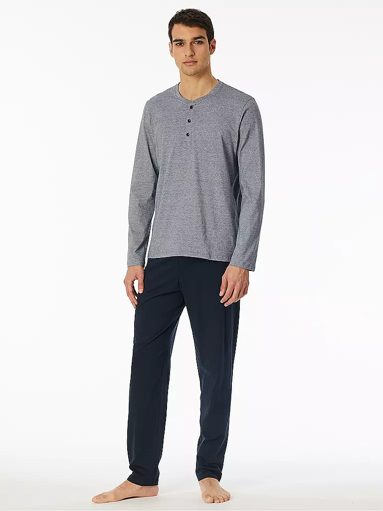 SCHIESSER Pyjama nachtblau blau