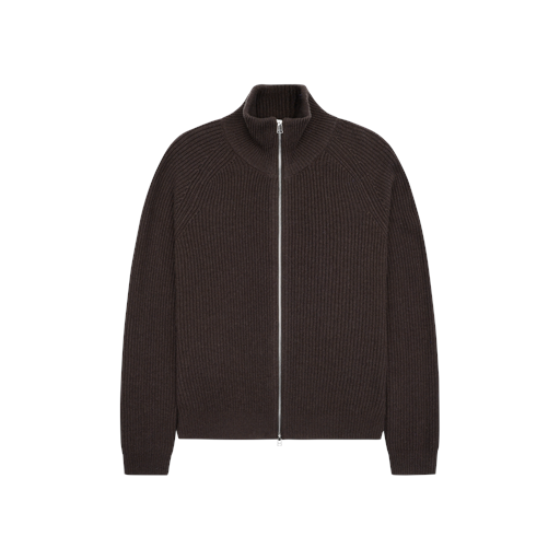 Woodbird Jass Woll Zip Cardigan, Brown, L