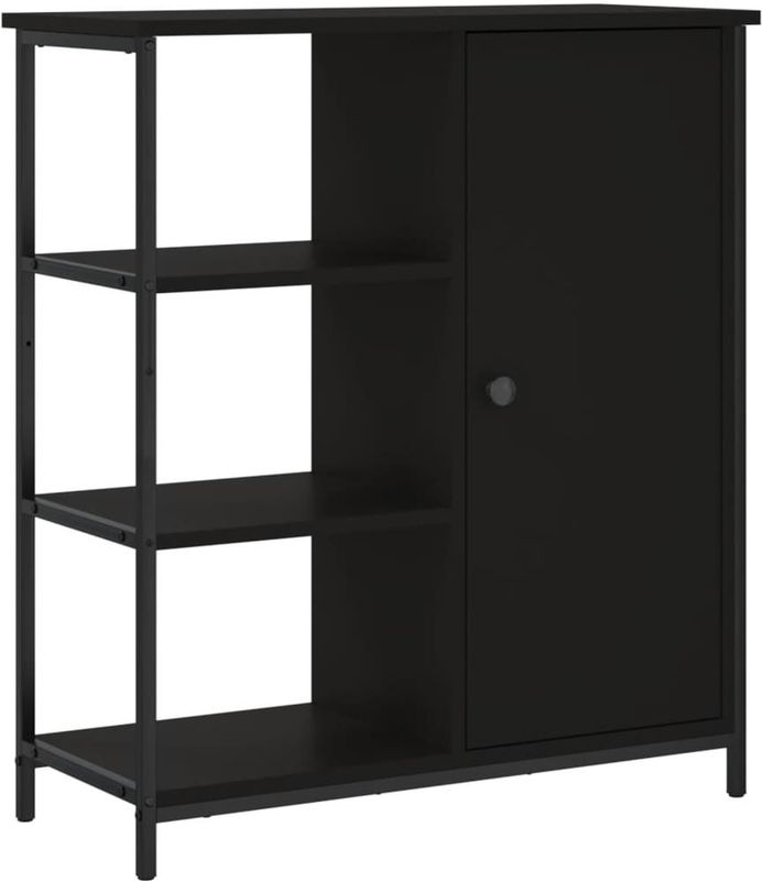 vidaXL - Dressoir - Zwart - Bewerkte Hout - 70x30x80 cm