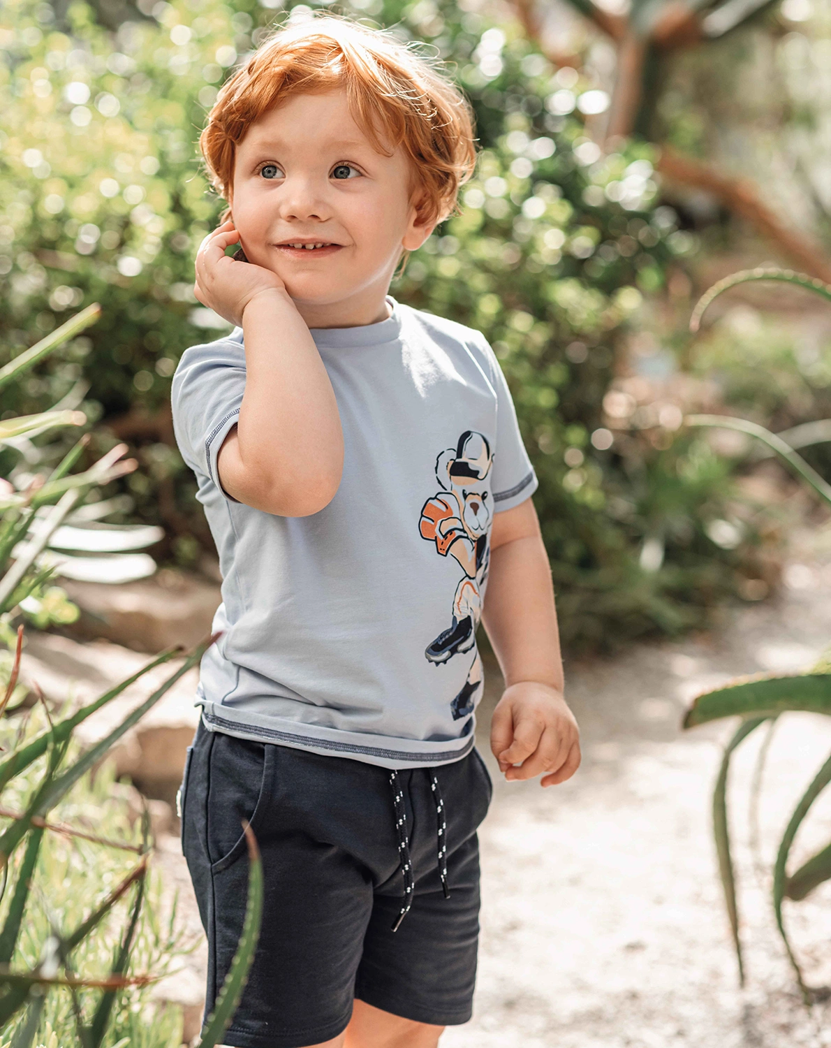 T-Shirt BASEBALL in brunnera blue