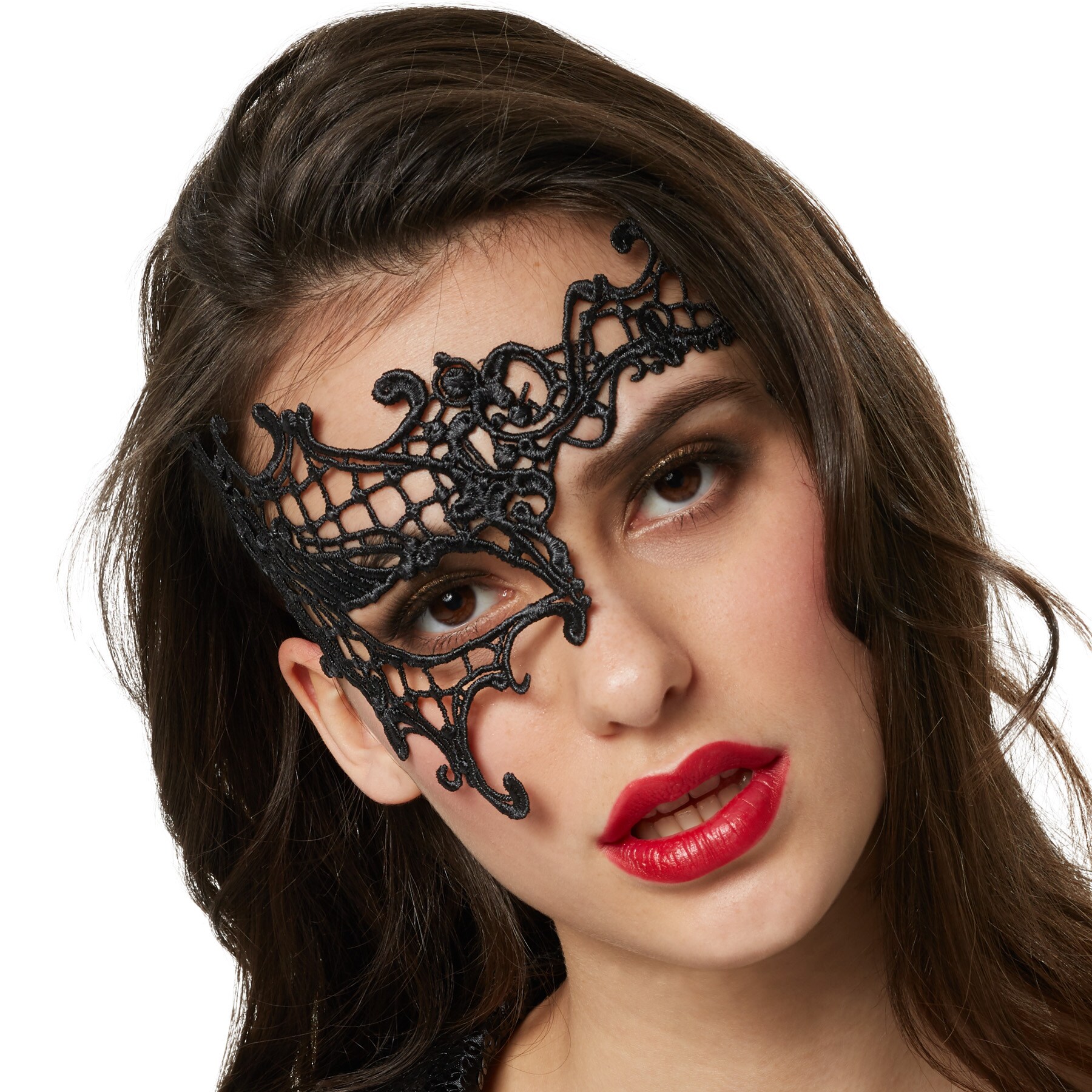 tectake® Schwarze Spitzenmaske Fantomina