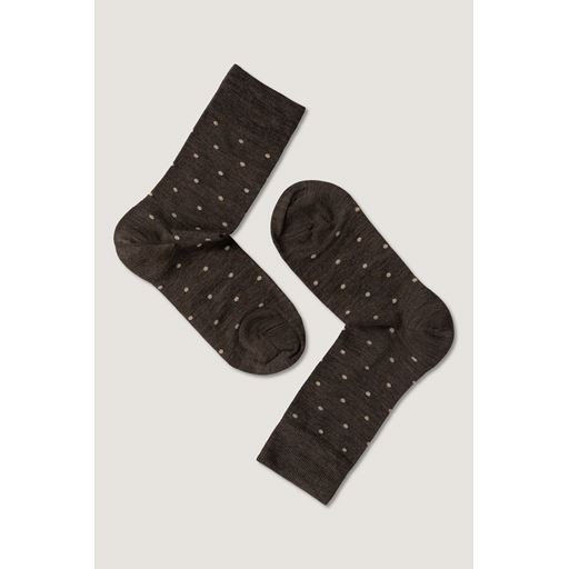 Note by Syversen Wool Dots Strømper, Brown/Beige