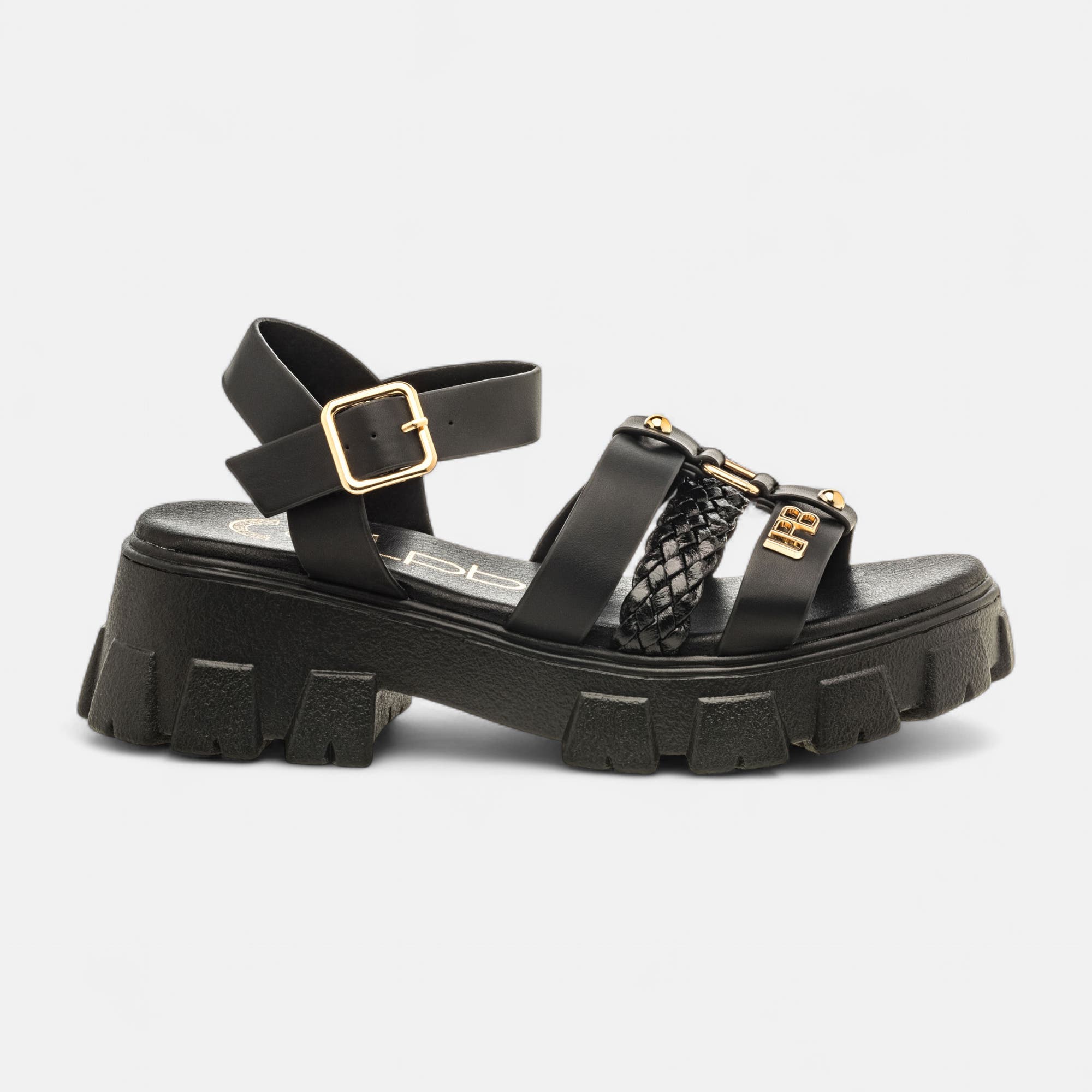 Sandales à talon compensé Femme noir